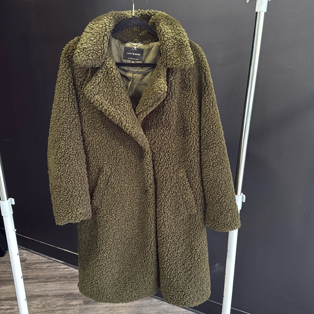 Green Teddy luck brand coat